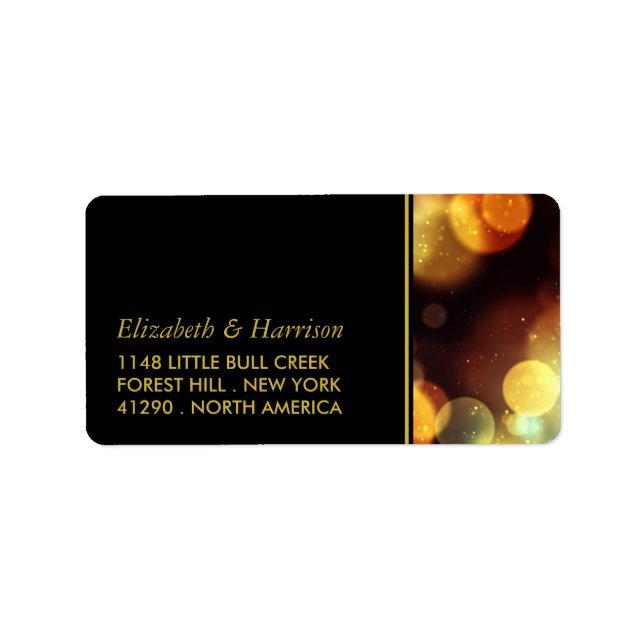 Twilight Bokeh Lights Wedding Label (Front)