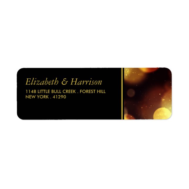 Twilight Bokeh Lights Wedding Label (Front)