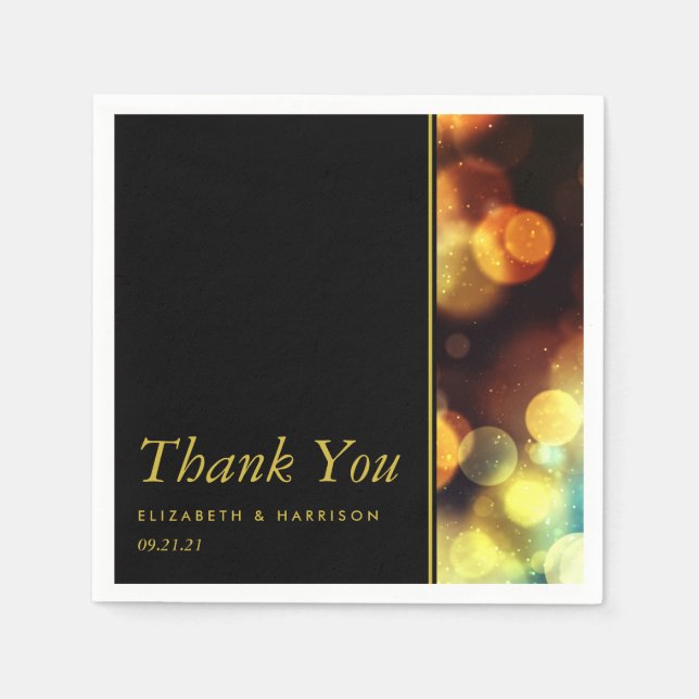 Twilight Bokeh Lights Wedding Napkins (Front)