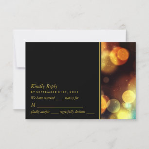 Twilight Bokeh Lights Wedding RSVP Card