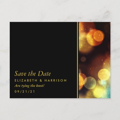 Twilight Bokeh Lights Wedding Save the Date Announcement Postcard