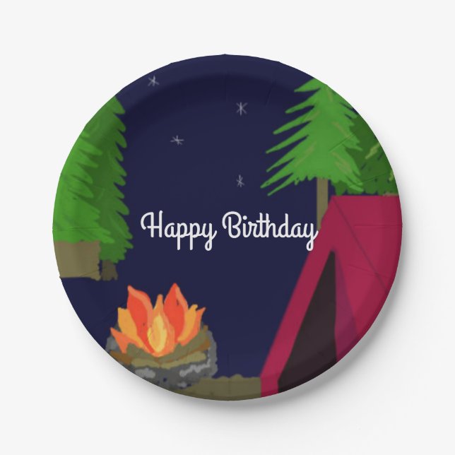 Twilight Campsite Birthday Paper Plates (Front)