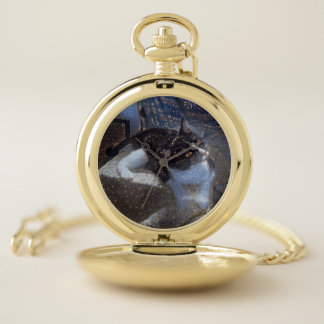 Twilight Cat Pocket Watch