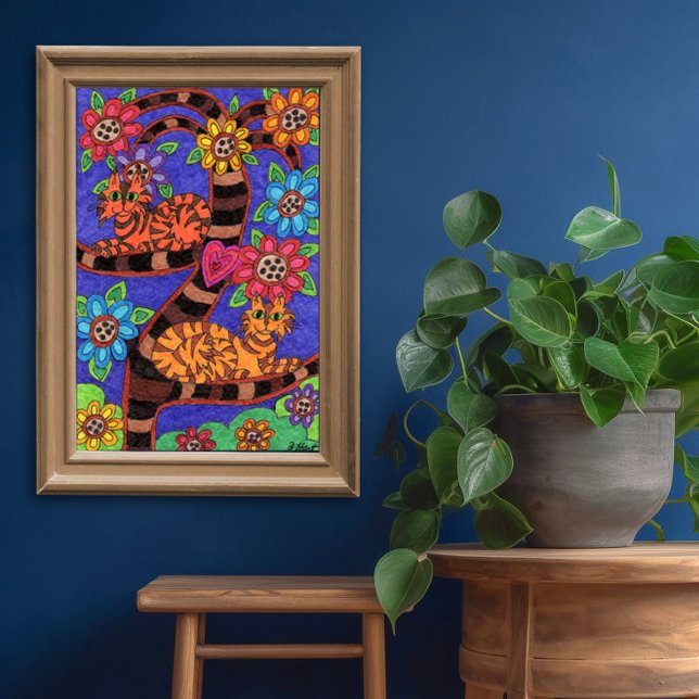 Twilight Cat Tree of Life Folk Art Poster (Creator Uploaded)