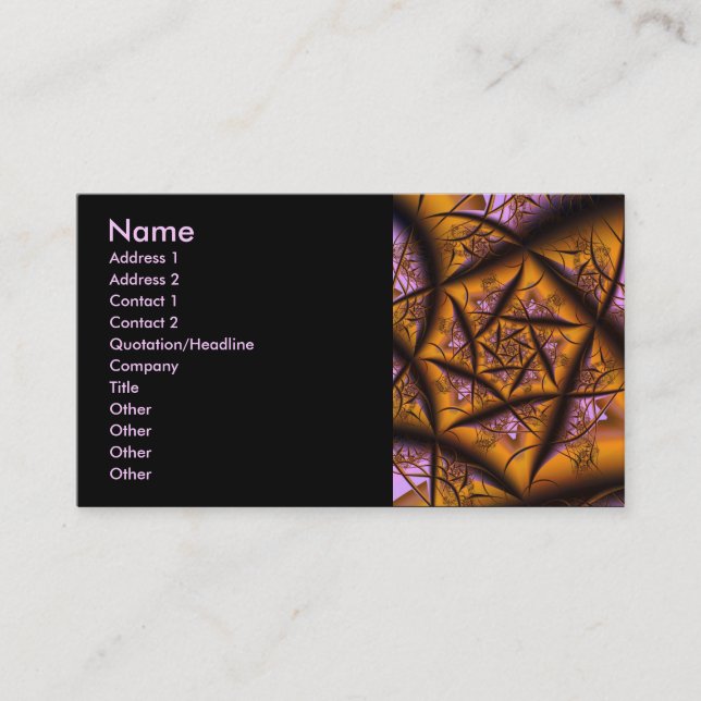 Twilight Cool Abstract Fine Fractal Art Business Card (Front)