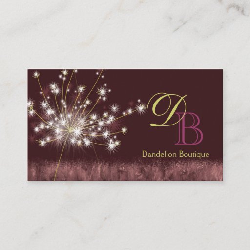 Customizable Twilight Dandelion Unique Monogram Business Cards