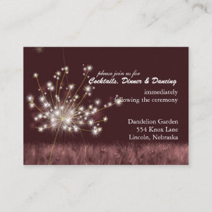 Twilight Dandelion Wedding Reception Enclosure Card