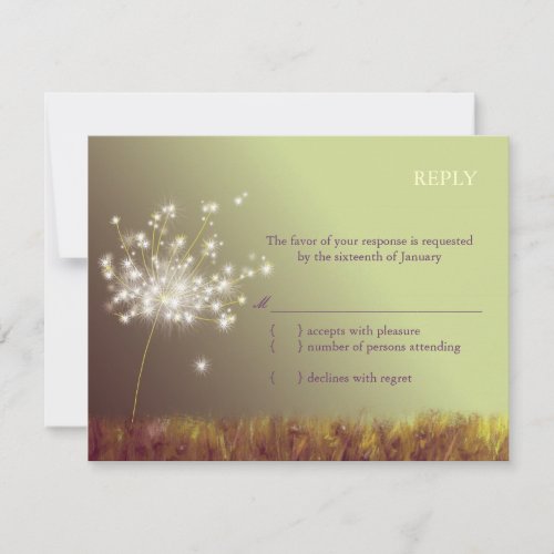 Twilight Dandelion Wedding RSVP