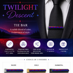 Twilight Descent Gunmetal Finish Tie Bar