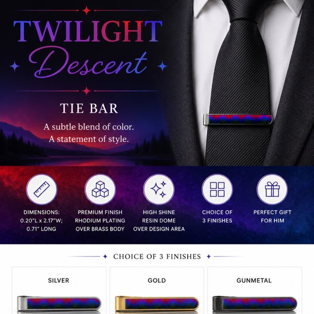 Twilight Descent Gunmetal Finish Tie Bar (Creator Uploaded)