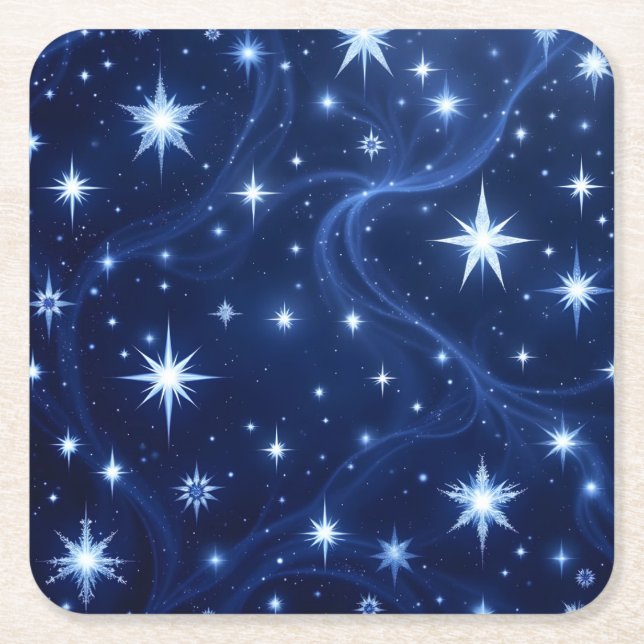 Twilight Drift Square Paper Coaster (Front)