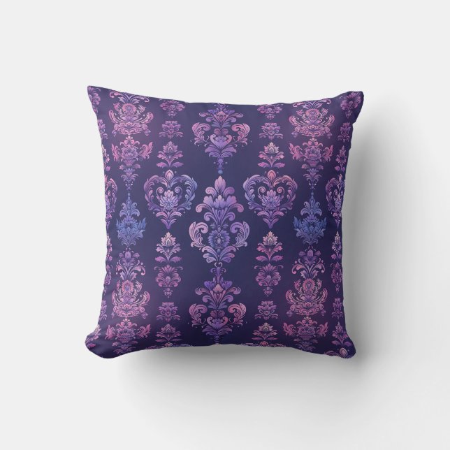 Twilight Enchanted Damask Princesscore Throw Pillow (Front)