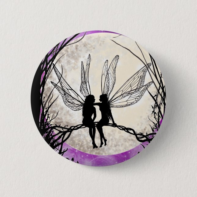 Twilight Fairy Art Pin Badge Fairy Silhouette (Front)