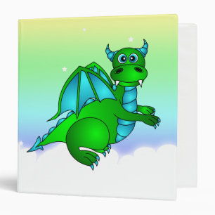 Twilight Flight - Cute Green & Blue Dragon Binder