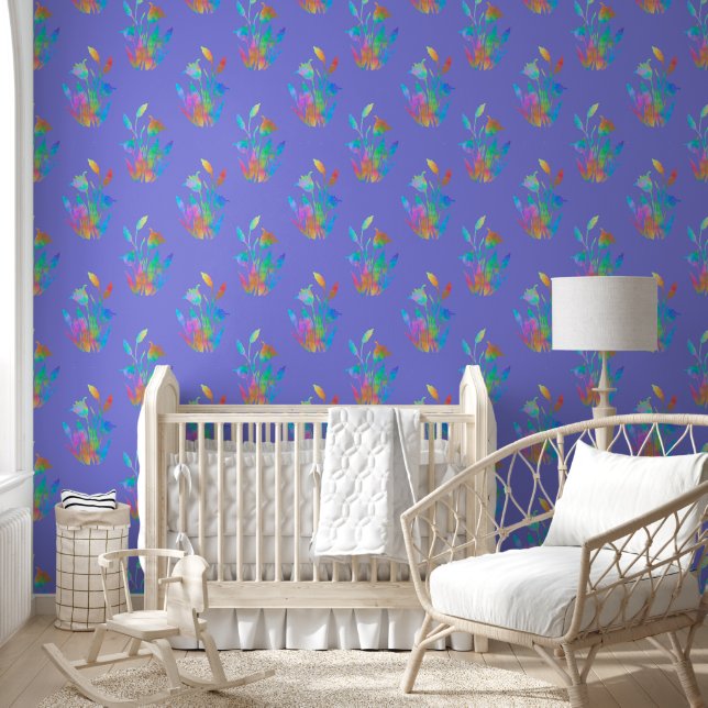 Twilight Floral Clumps Wallpaper (Kids)