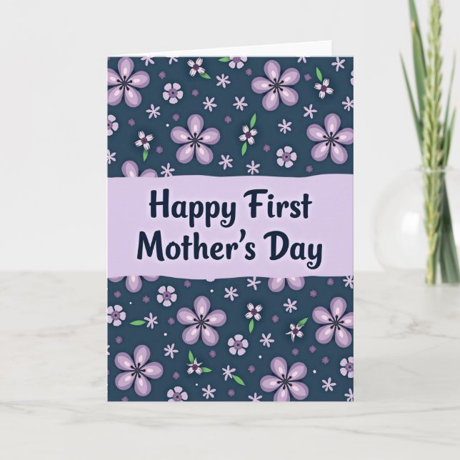 Twilight Floral First Mothers Day Card (Front)