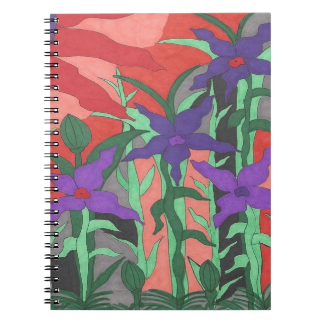 Twilight Floral Garden Notebook (Front)
