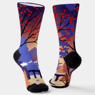 Twilight Forest Christmas Santa Sleigh Socks