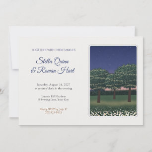 Twilight Garden Fairy Lights Evening Wedding Invitation
