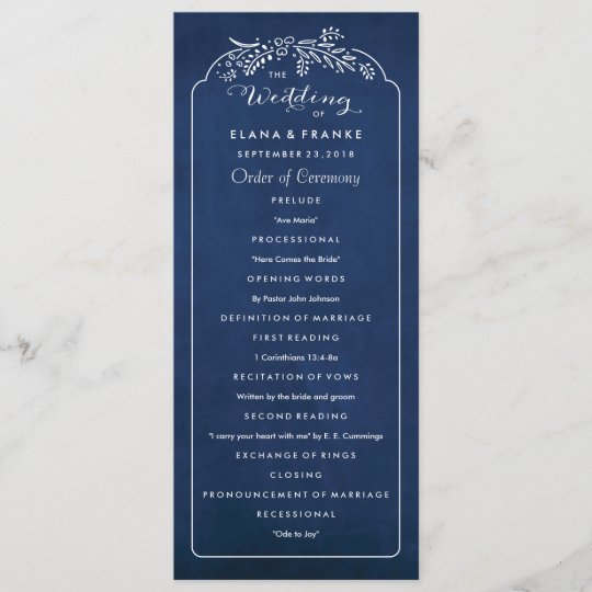 Twilight Garden Royal Blue Wedding Program Zazzle Com