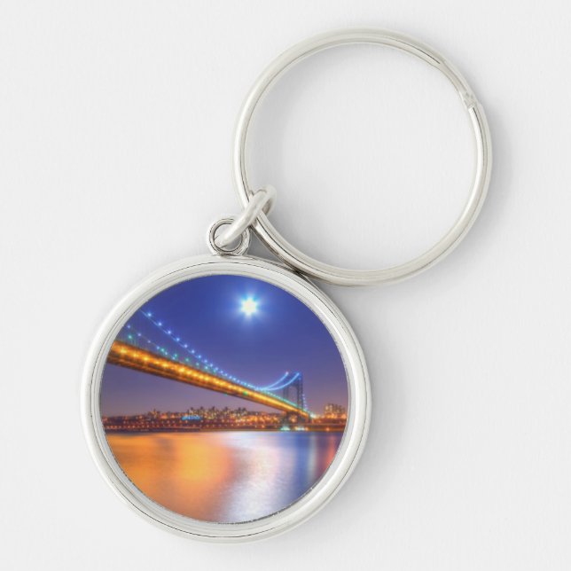 Twilight, George Washington BridgePalisades, NJ. Keychain (Front)