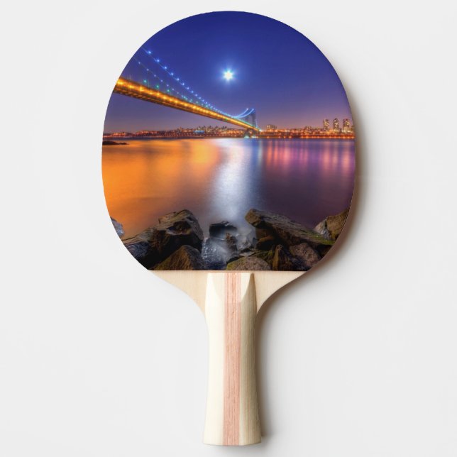 Twilight, George Washington BridgePalisades, NJ. Ping Pong Paddle (Front)