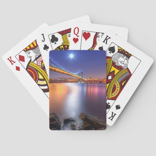 Twilight, George Washington BridgePalisades, NJ. Poker Cards (Back)