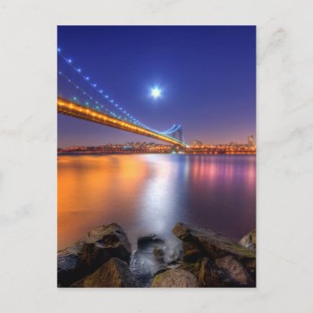 Twilight  George Washington Bridgepalisades  Nj. Postcard by iconicnewyork at Zazzle