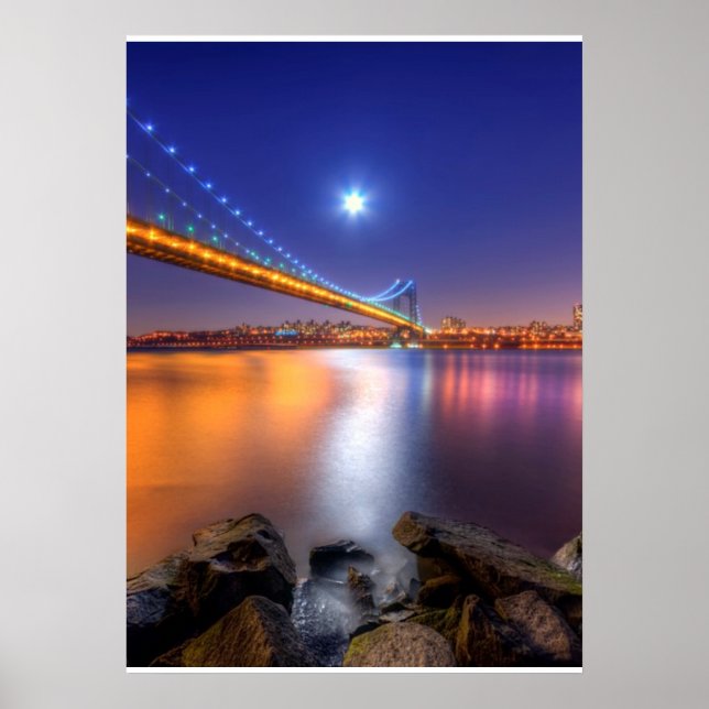 Twilight, George Washington BridgePalisades, NJ. Poster (Front)