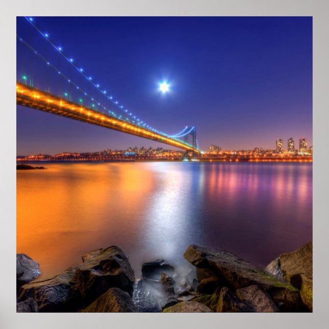 Twilight, George Washington BridgePalisades, NJ. Poster (Front)