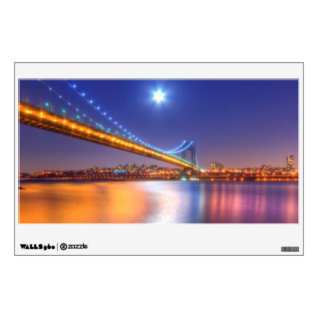 Twilight, George Washington BridgePalisades, NJ. Wall Sticker (Front)