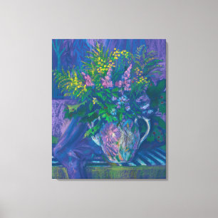 Twilight & Goldenrod Wildflowers Pastel Painting P Canvas Print