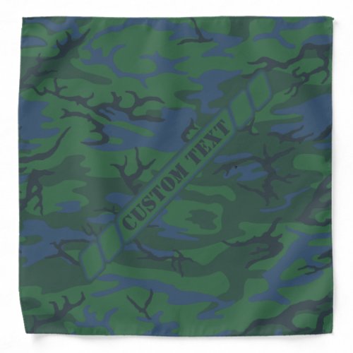 Twilight Green Camo Bandana w Custom Text