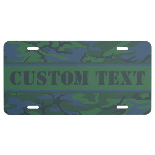 Twilight Green Camo Custom License Plate