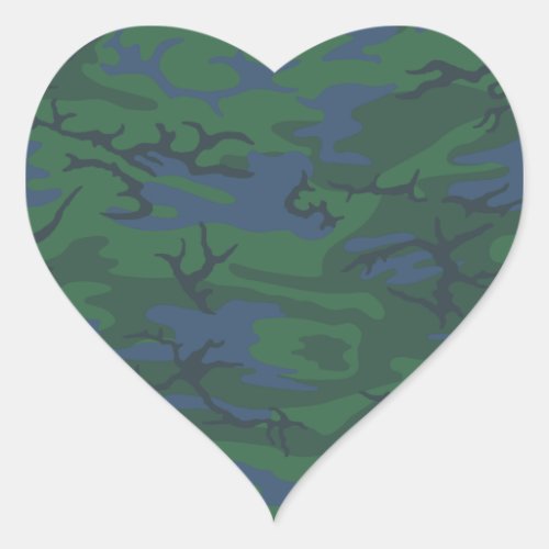 Twilight Green Camo Heart Sticker