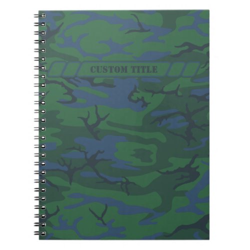 Twilight Green Camo Notebook w Title Block