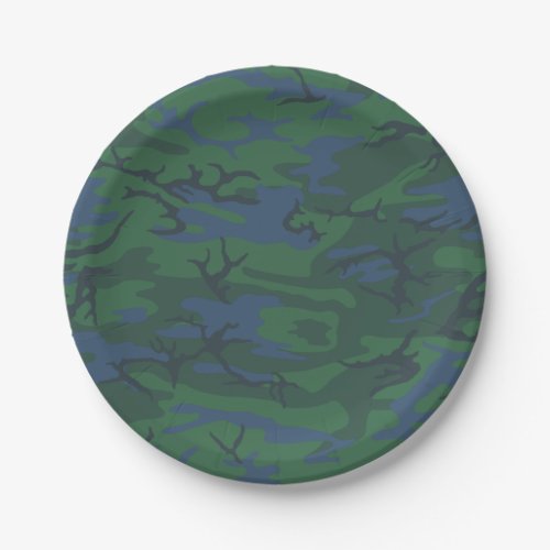 Twilight Green Camo Paper Plates