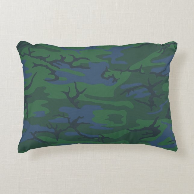Twilight Green Camo Throw Pillow (Front)