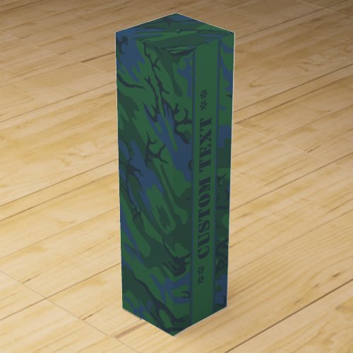 Twilight Green Camo w Custom Text Wine Box