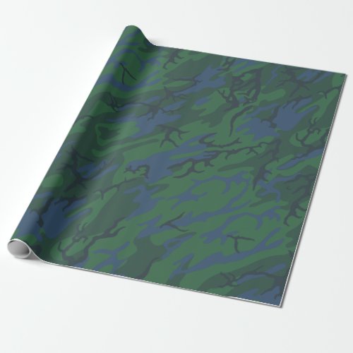 Twilight Green Camo Wrapping Paper