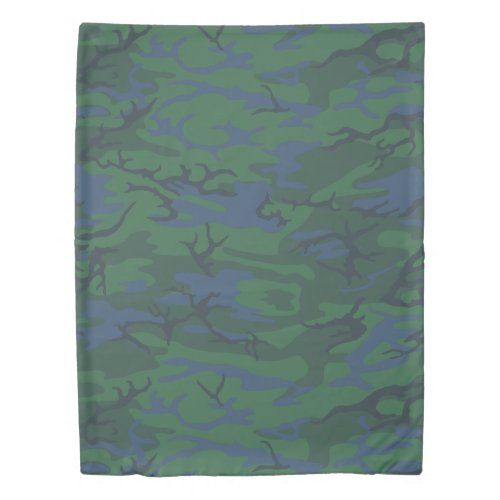 Twilight Green _ Lava Red Camouflage Duvet Cover