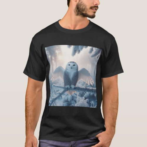 Twilight Guardian _ The Watchful Gaze of an Owl in T_Shirt