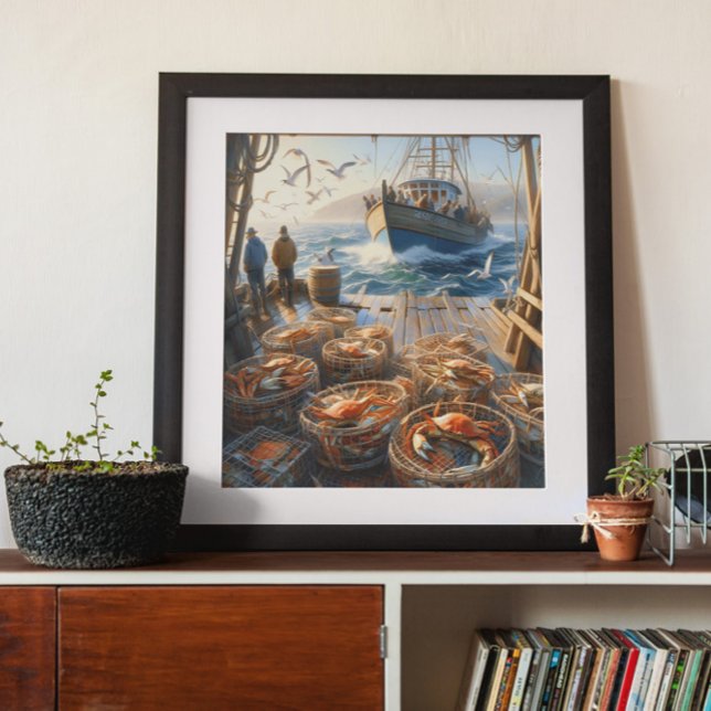 Twilight Harvest Fishermen Collecting Crabs  18x24 Poster (Creator Uploaded)