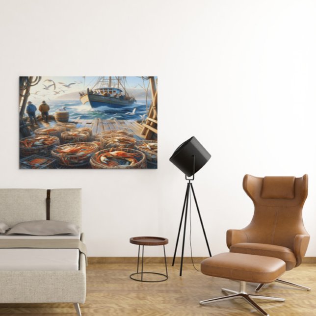 Twilight Harvest Fishermen Collecting Crabs 36x24 Poster (Creator Uploaded)