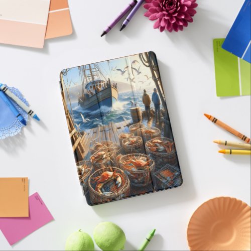 Twilight Harvest Fishermen Collecting Crabs iPad Air Cover