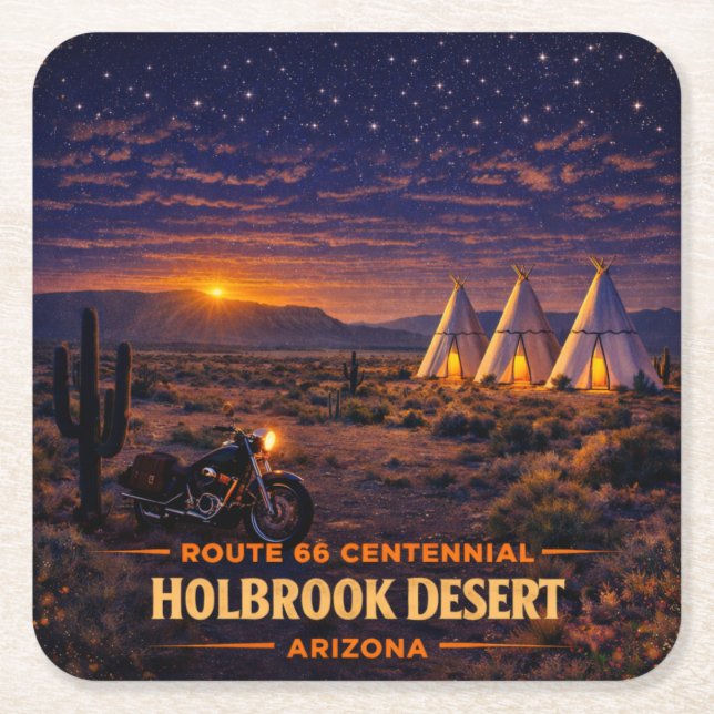 Twilight Holbrook Starry Night Milestone Square Paper Coaster (Front)