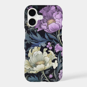 Twilight Hollyhock Garden - Vintage Floral Design iPhone 17 Case