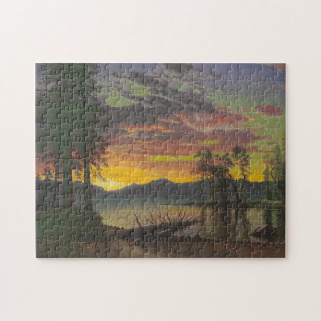 Twilight, Lake Tahoe, c.1870s (oil on canvas) Jigsaw Puzzle (Horizontal)