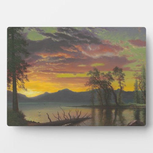 Twilight Lake Tahoe c1870s oil on canvas Plaque