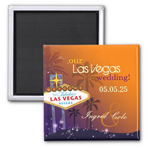 Twilight Las Vegas Wedding Save the Date Magnet